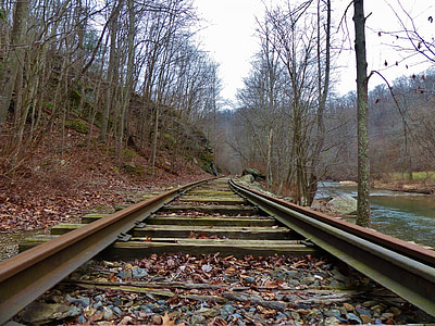 铁路, 铁路, 火车, 汽车, 框, 曲目, 宾夕法尼亚州