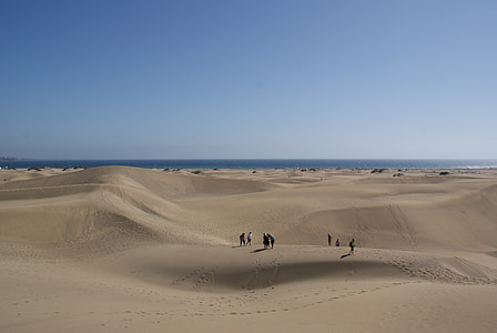 Pustynia, piasek, Dune, Plaża, morze