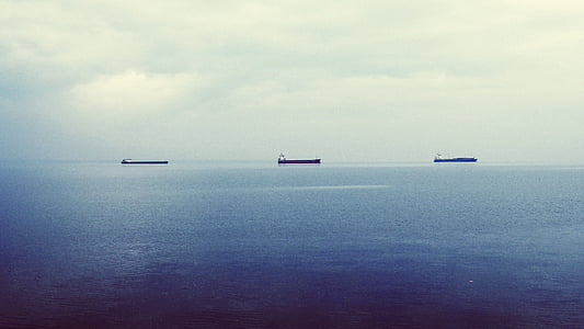 perahu, kapal-kapal kontainer, Yunani, Pelabuhan, cakrawala, laut, Port