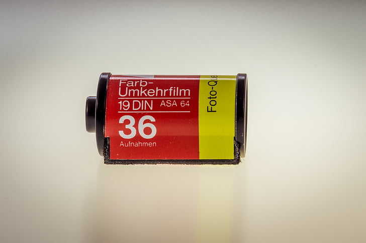 película, negativo, película alternativamente, años 60, 36 fotos, asa 64, Vintage