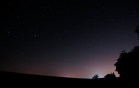nacht, bos, nachtelijke hemel, ster, lichtvervuiling, Home, astronomie