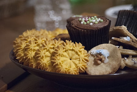 válogatott, pékség, közeli kép:, cookie-k, Cupcake, desszertek, élelmiszer
