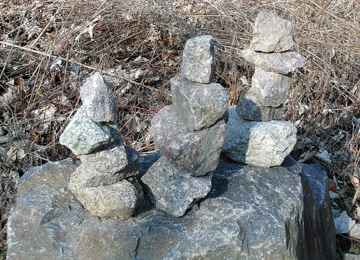 pedras, Grupo, família, equilíbrio, Torre, em camadas