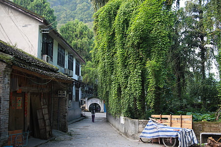 Street, Xingping, den antika staden, arkitektur, kulturer, byn, hus