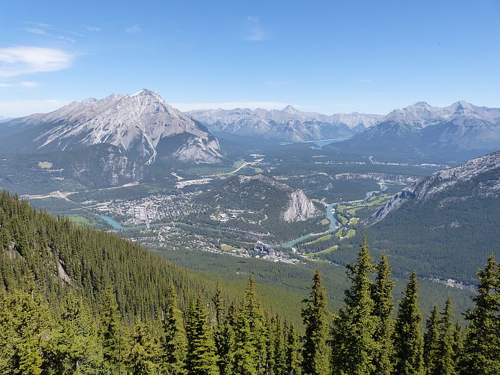 Canada, Banff, BC, landskapet, fjell, elven, reise