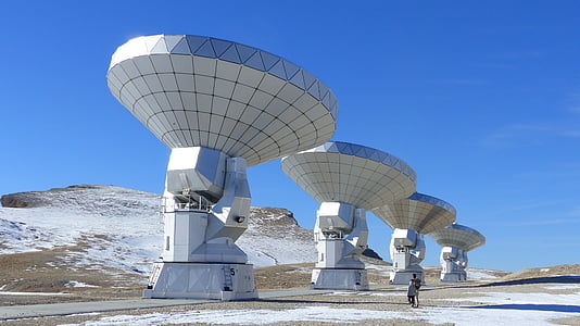 équipement technique, paraboles, Observatoire, PIC de Bure, Département des hautes alpes, France