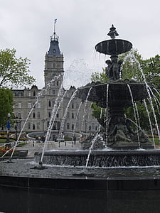 vodnjak, Quebec city, Québec, Kanada, stavbe, mesto, cerkev