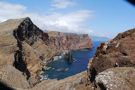 Madeira, Cliff, Coast, Vaellus, kivi, Sea, Rock