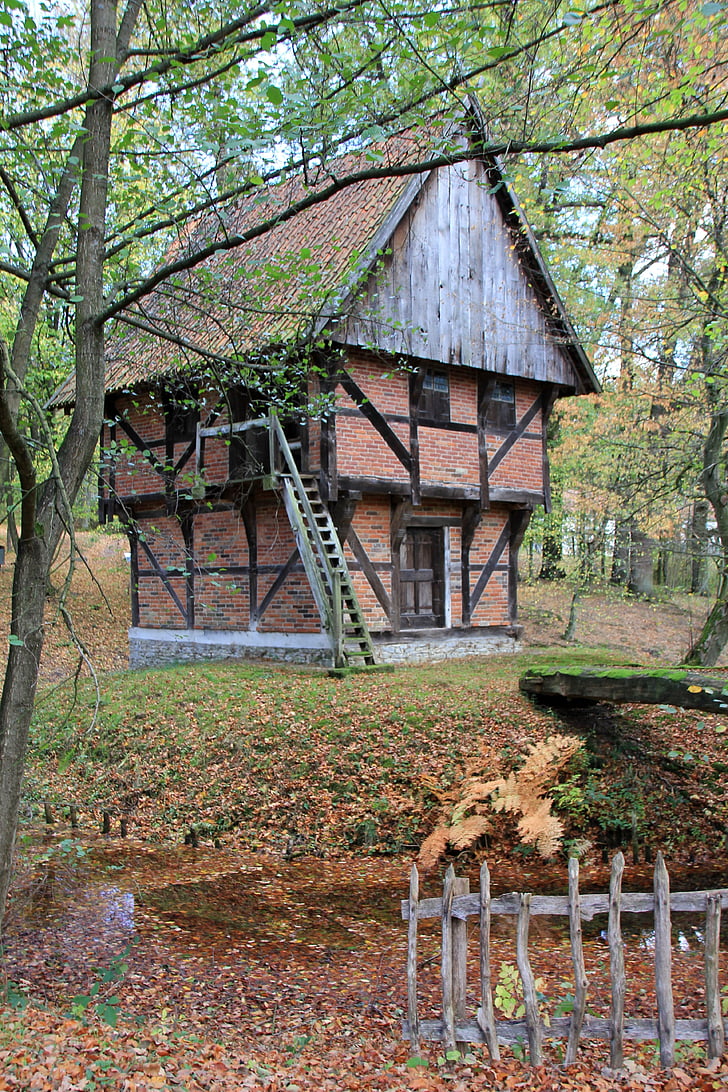 Inicio, truss, Fachwerkhaus, naturaleza, árbol, Casa, madera - material