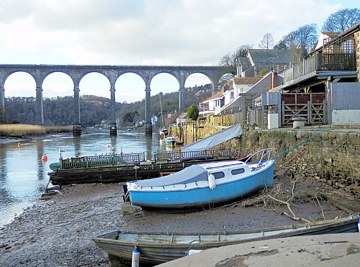 aquaduct, river, boats, rowing boat, bridge, england