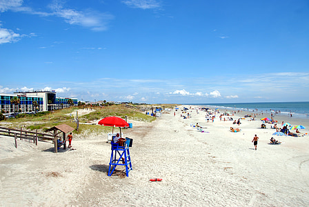 Beach, az emberek, életmentő, szabadidő, nyaralás, turizmus, tiszta ég
