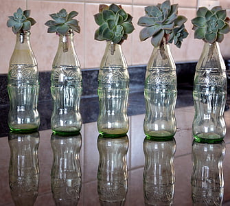 бутилки, декорация, стъклен буркан, отражение
