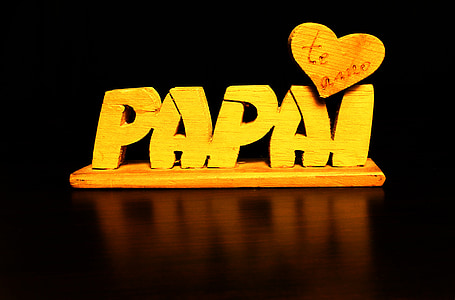 Papa ', presente, memoria, giorni dei genitori, celebrazione, amore, legno