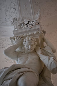 Statua, colonna, Castello, Vienna, Belvedere, Atlante, che impone