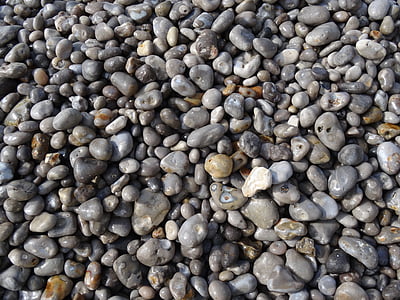 kiezelstrand, steentjes, strand, kust, Normandië, Pebble, volledige frame