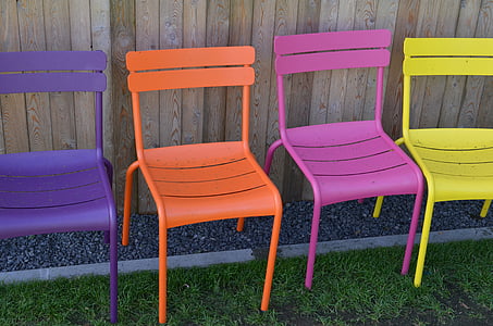 sillas, muebles, colorido, asientos, plástico