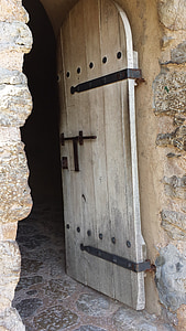 stará brána, věž, dřevo, staré, železo, vstup, staré dveře