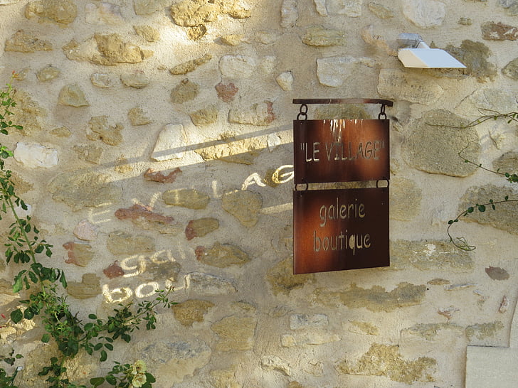 väggen, Provence, södra Frankrike, byn, fasad, stenar