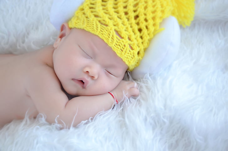 baby, new students, cute, hat, sleep, small, child