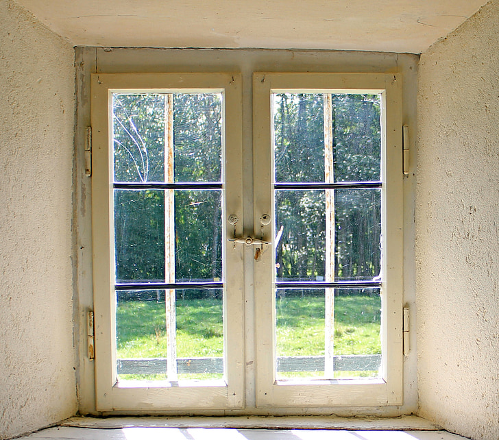 langas, medienos, mediniai langai, palangės, antikvariniai, senas, nostalgija