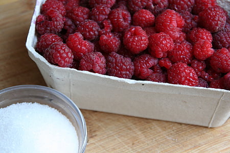 raspberries, fruit, preparations, red, eating, jam, vitamins