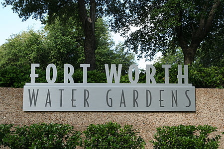 vodní zahrady, Fort worth, stromy, keře, listoví, Japonština, Botanická