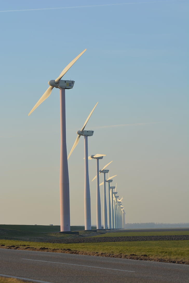 natur, vindmøller, Holland, vindenergi, Se, væger, grøn energi