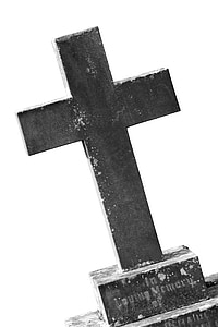 gamle, katolske, kirkegård, Christian, kristendommen, Cross, død