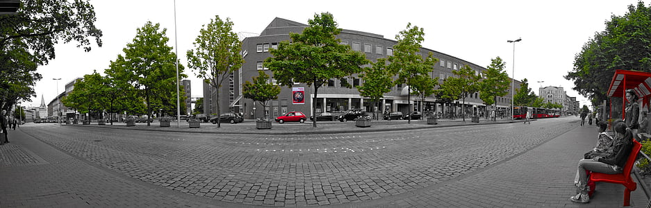 Panorama, Kiel, arrêter, bus, arrêt de bus