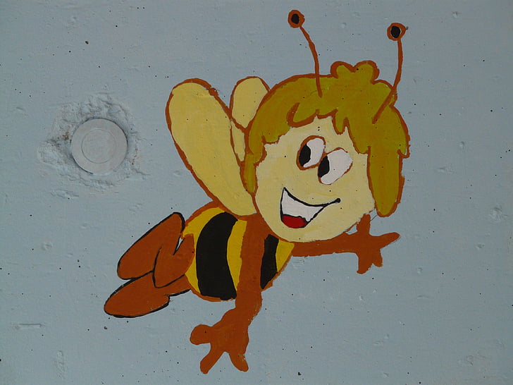 maja abella, abella, personatge de dibuixos animats, dibuix, figura, Waldemar bonsels, il·lustració