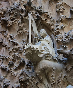 La sagrada familia, Gaudi, harf, ingel, Barcelona, Kataloonia, arhitektuur