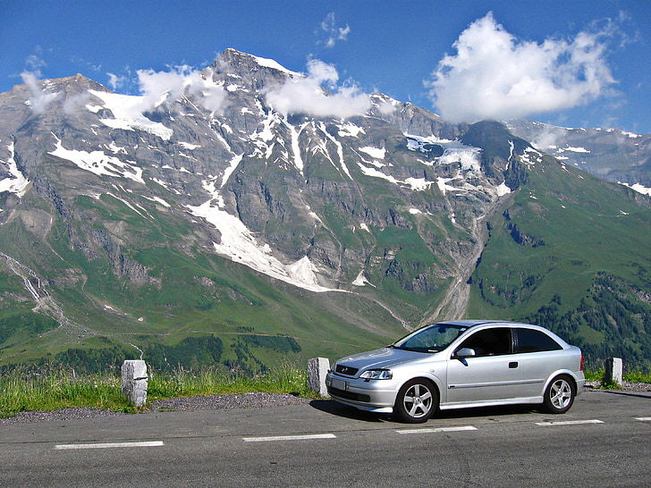 Opel, voiture, Astra, route, rue, alpin, paysage