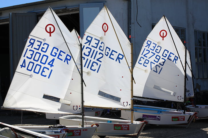sail, sailing boat, boats, optimist, regatta, sailing boats, ribnitz ut