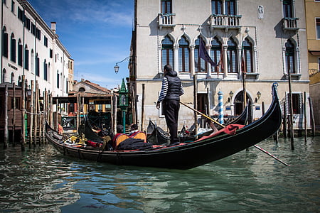 Venedig, Italien, gondol, Europa, vatten, Canal, turism