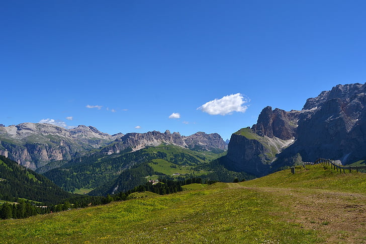 val gardena, sassolungo, mountain, trekking, south tyrol, nature, italy