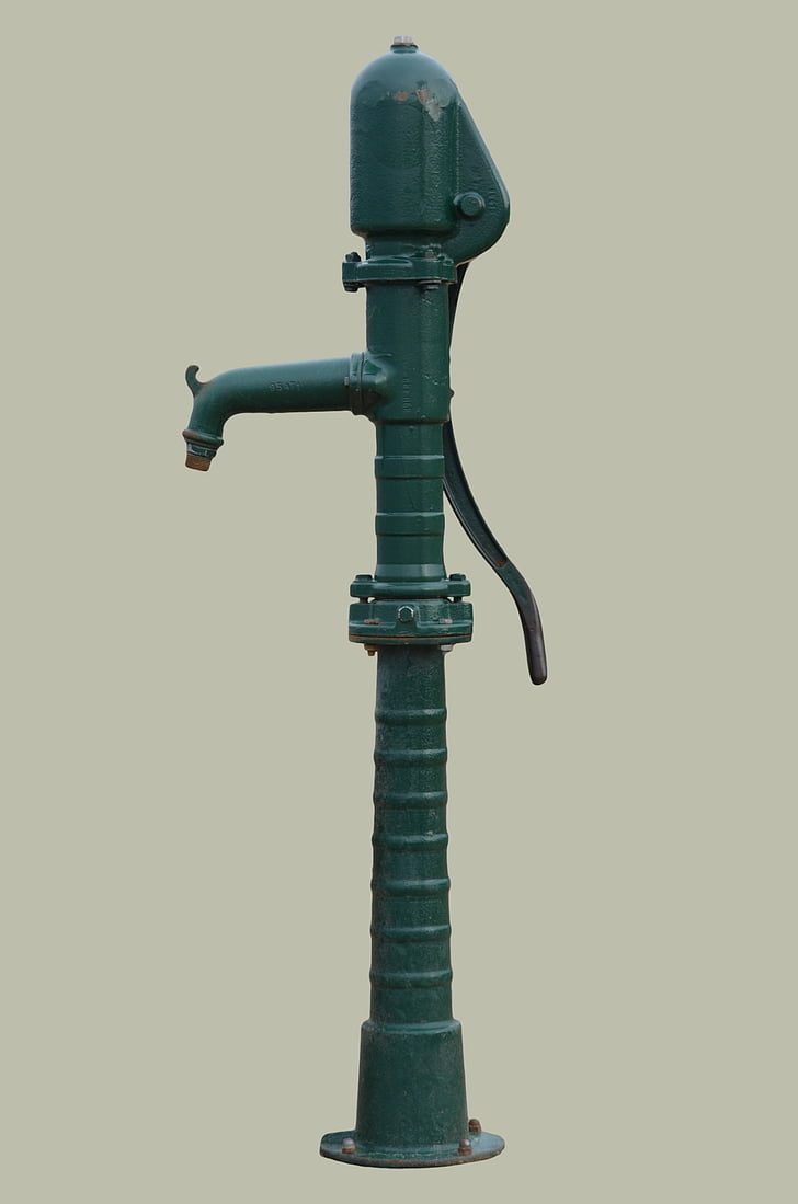 pumpen, vannpumpe, pumper, grønn
