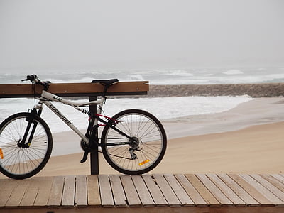 Portugal, praia, bicicleta, mar