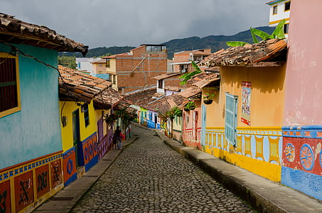 Kolumbija, guatape, turizmo, Lankytinos vietos, saulėta, atostogų, Miestas