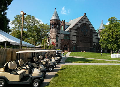 οχήματα, Πανεπιστήμιο, Princeton, αρχιτεκτονική, ηλιοφάνεια, γκαζόν, γκολφ