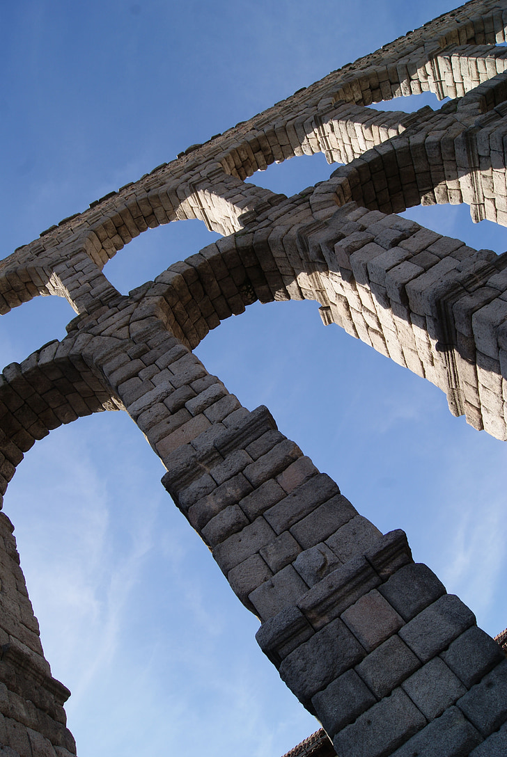 aqueduct, segovia, spain, architecture, monument, roman, famous Place