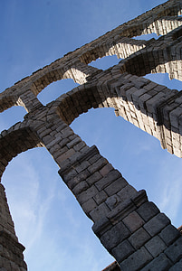 akvedukt, Segovia, Spania, arkitektur, monument, romerske, berømte place