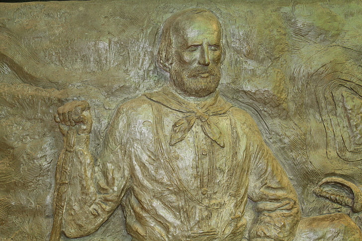 garibaldi de Giuseppe, Garibaldi, bajo relieve, héroe, Italia