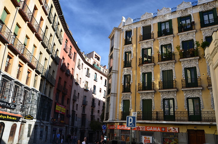 Madrid, Spanje, het platform, stad, stadsgezicht, toren, gebouw