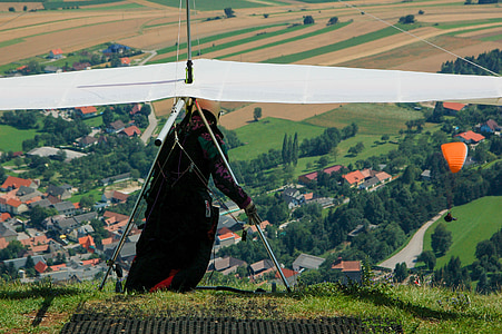 hang glider, start, sport, hobby, fly, paragliding