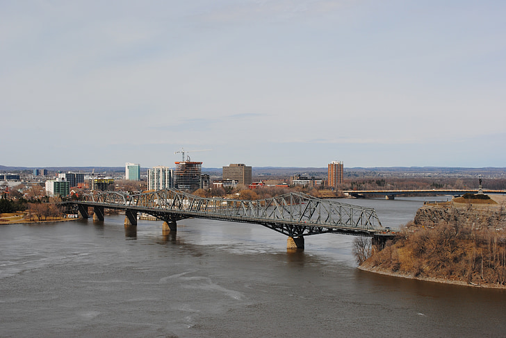 Bridge, Ottawa, floden, huvudsakliga staden Kanada
