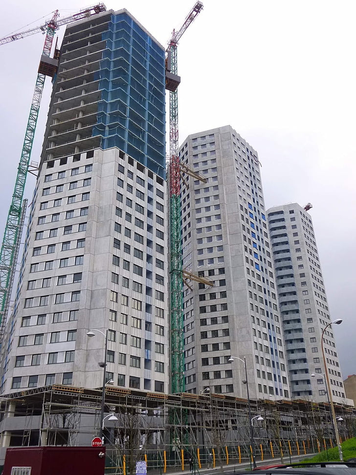 dorre barriak, bilbao, construction site, skyscraper, modern, building, cranes