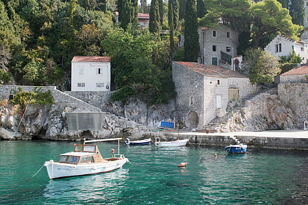 hamn, Boot, Kroatien, kusten, Europa, sommar, havet