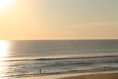 spiaggia, tramonto, riflessione, Golfo, Alabama, Florida, onde