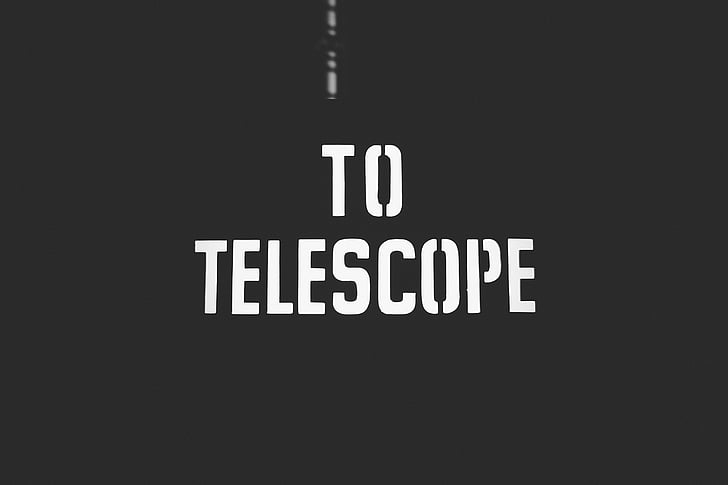 teleskop, tipografi, vektor, simbol, ilustrasi, tanda, komputer grafis