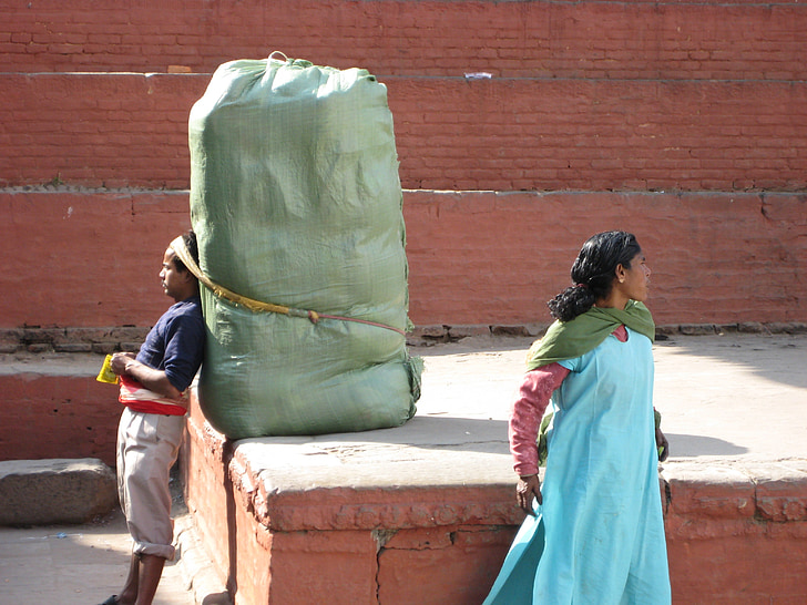 hodet støtte, Bjørn, siste, Nepal, Kathmandu, vanskelig, vekt